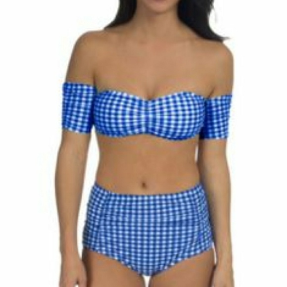 {NWT} Lauren James high waist bikini bottom navy - Picture 3 of 4